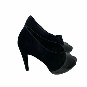 Audrey Brooke Pump Stiletto Heels Women's Black Peep Toe Slip On Size 7.5 M